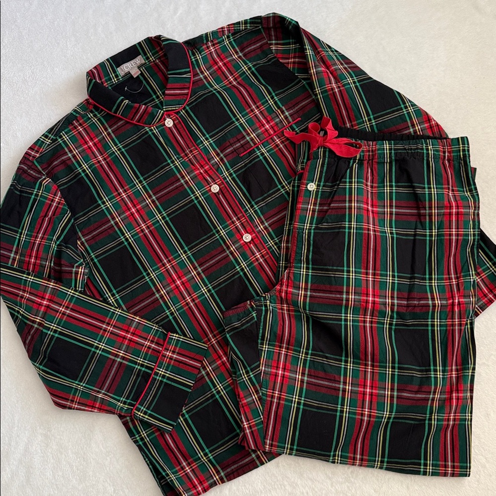 {NWOT} J. Crew | Cotton Poplin Pajama Set Black Stewart Tartan Plaid BM280 (XXL) - Picture 16 of 16
